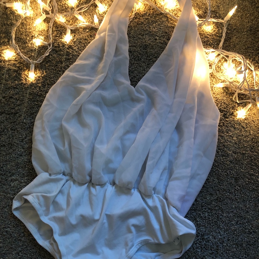 White halter body suit